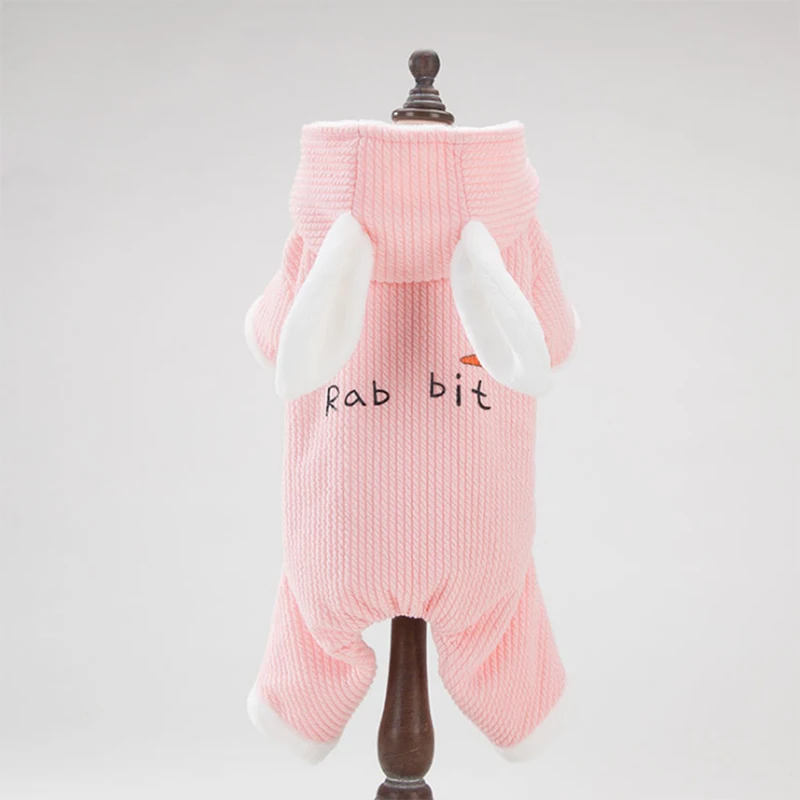Новое поступление, одежда для собак, костюм кролика, комбинезоны для собак, удобная мягкая зимняя одежда для собак, цельная Одежда для собак - Цвет: pink