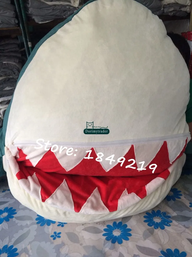 Dorimytrader Cartoon Animal Shark Beanbag Плюшевые мягкие акулы Игрушка Спящая сумка Tatami Sofa Mat Отличный подарок для детей Lover 2 Размеры