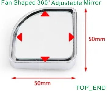 

Hot & Japan Standard Quality,1 Pair Free Shipping 2" Fan Shape, Adjustable Car Side Mirror, Blind Spot Elimination,Silver Frame