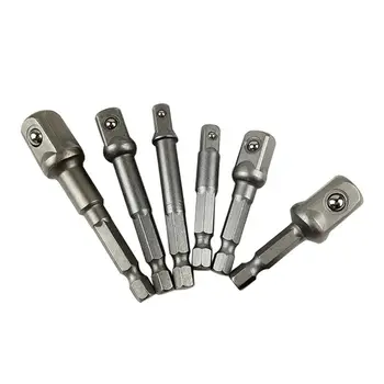 

7Pcs Socket Adapter Impact Hex Shank Drill Bits Bar Set 1/4" 3/8" 1/2" Right Angle Drill Adapter Attachment Extension Tool