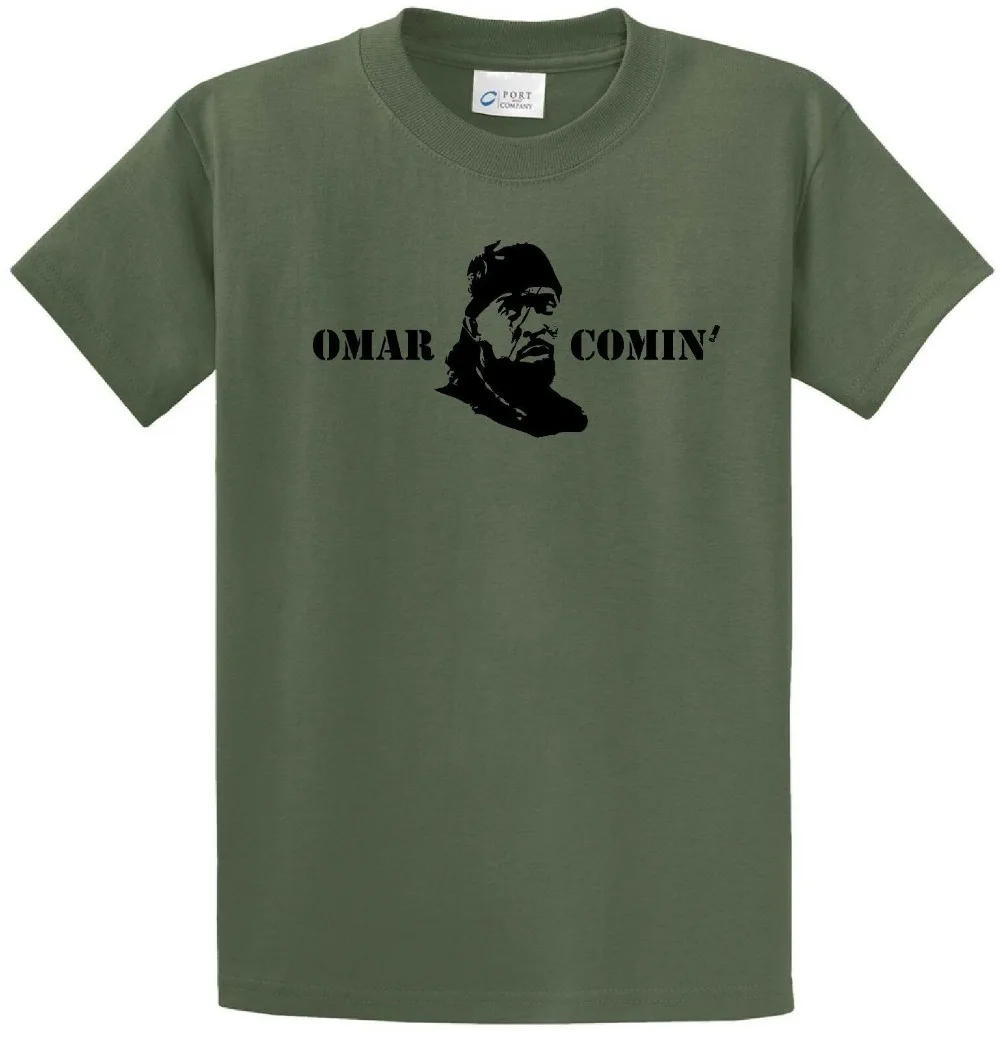 Omar Comin' Little Logo The Wire T-Shirt Gangster Custom Urban Street-Wear Men 2019 Funny Cotton Tees Short Sleeve | Мужская одежда
