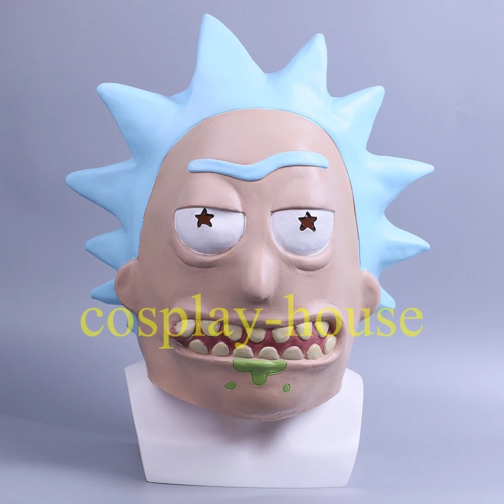 Rick Mask Anime Rick and Morty Masked Cosplay Full Face Latex Halloween ...