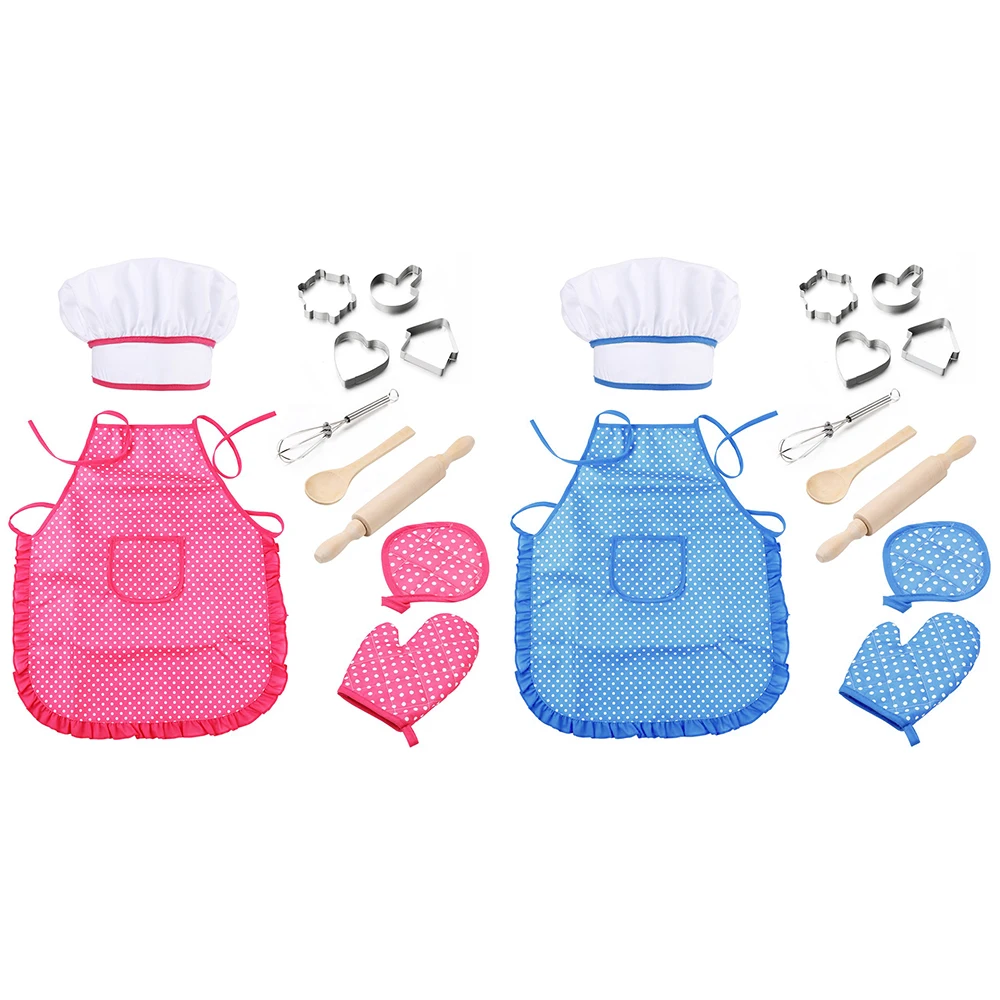 Brinquedos de Cozinha Ferramentas de Cozimento Azul do Vintage Role Play Casa Menina Cozinhar Panelas Crianças Cozinha Conjunto Avental Rosa Pontos 11 Pçs - Set 9 de cozinha menina cozinhar panelas crianças cozinha