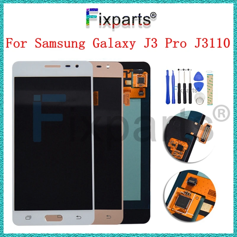 

New AMOLED LCD For Samsung Galaxy J3 Pro J3P J3110 LCD Display Touch Screen Digitizer Replacement For 5.0" SAMSUNG J3110 LCD