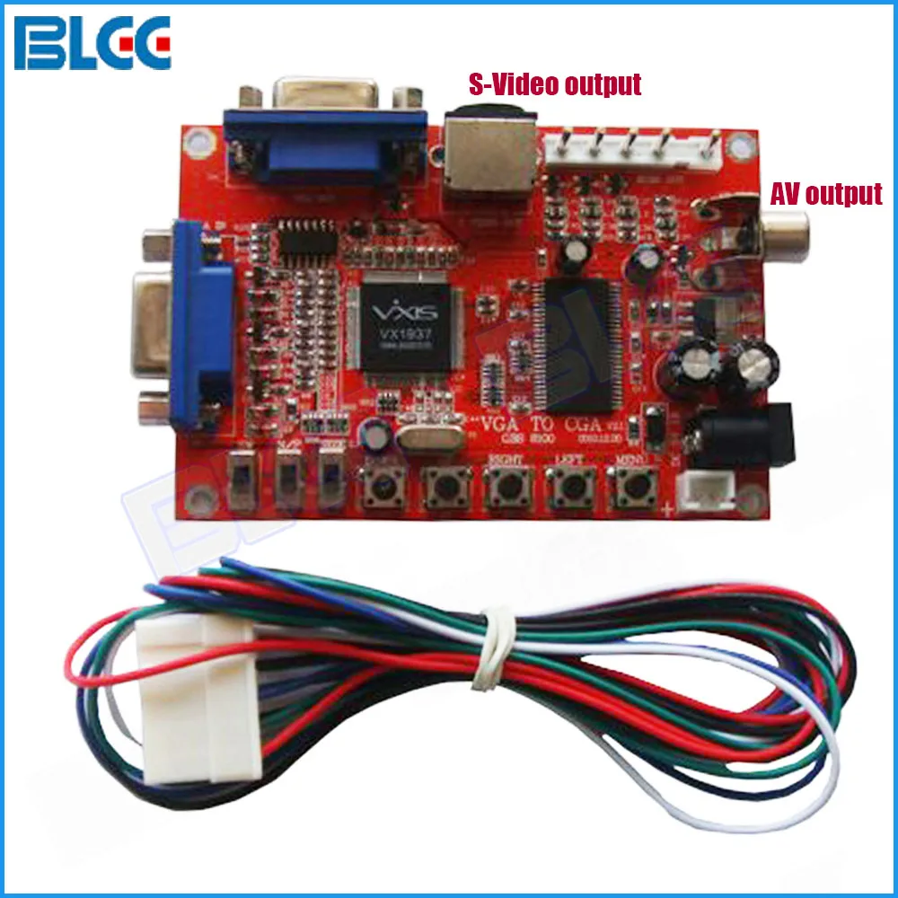 VGA к CGA CVBS S-видео-Аркада преобразователь игр доска 5 в видео конвертер игр с проводом жгут для CRT монитора