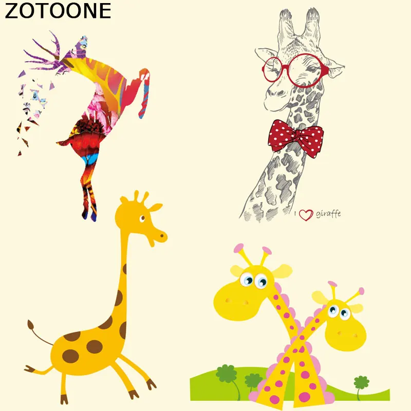 

ZOTOONE Giraffe Patches Iron on Patches For Clothing T-shirt Dresses DIY Accessory Decoration Heat Press Appliqued irons E