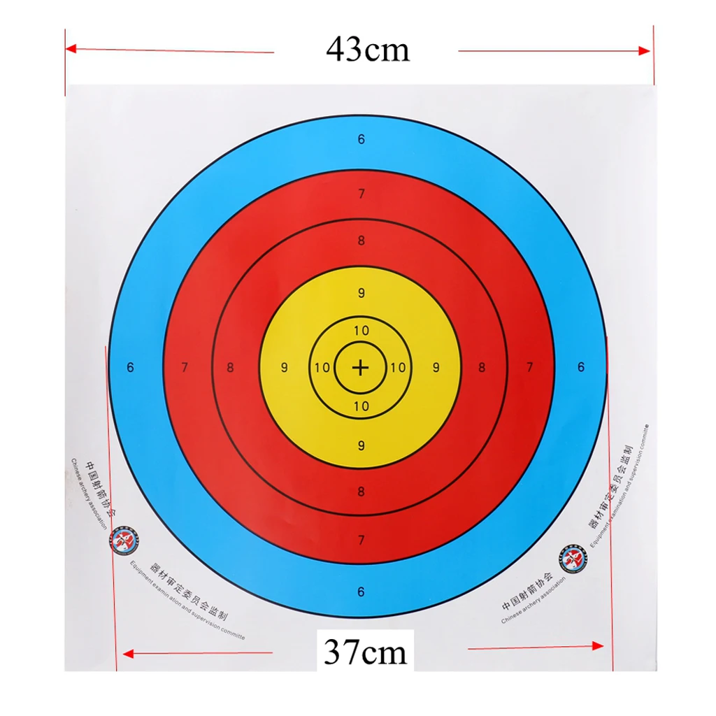 2019 New12 Pieces Professional Archery Target Paper For Recurve Bow Longbow 43x43cm Recurve Bow Target Paper