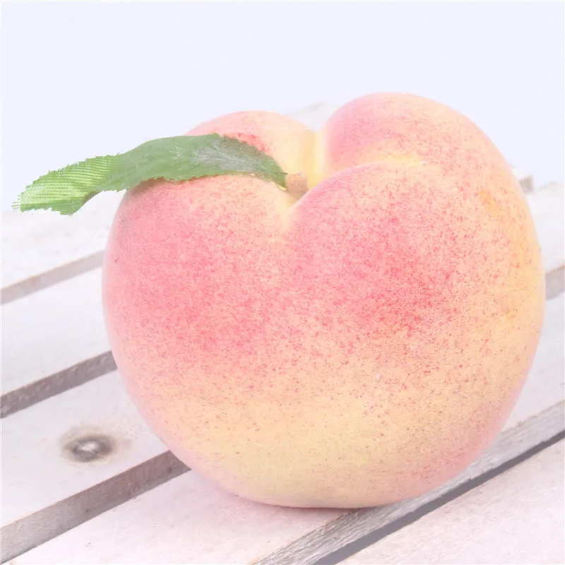 Искусственные фрукты, 10 видов на выбор, имитация фруктов, деревенский стиль, яркие цвета, реалистичный эффект, украшение для дома, вечерние, для сада - Цвет: peach