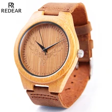REDEAR Wood font b Watches b font Mens Top Brand Luxury Bamboo font b Wooden b