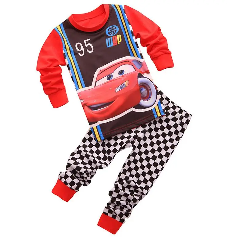 Пижамный комплект mcqueen для мальчиков, 95, детская одежда для сна с мультяшными машинами милые домашние пижамы для девочек Детский комплект, хлопковые пижамы для девочек, размер От 2 до 7 лет - Цвет: Бежевый