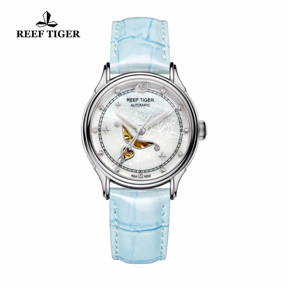 

2019 Reef Tiger Dress Fashion Automatic Watches Reloj Mujer Women Diamonds 30M Waterproof starking Watch Ladies Relogio Feminino