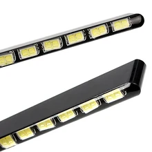 2 шт. супер яркий 14 Светодиоды SMD автомобилей дневного фонари светодиодные полосы дневной автомобилей DRL Туман Light 7030 источник света стайлинга автомобилей