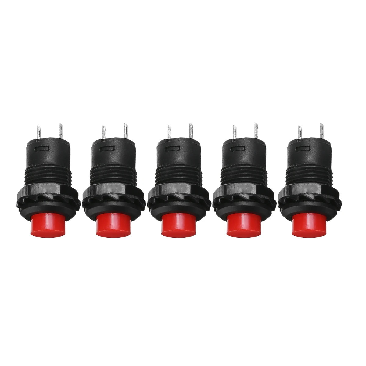 New 5pcs/set 12mm Red Car Dash On-Off Momentary Push Button Horn Doorbell Switch 125V 3A