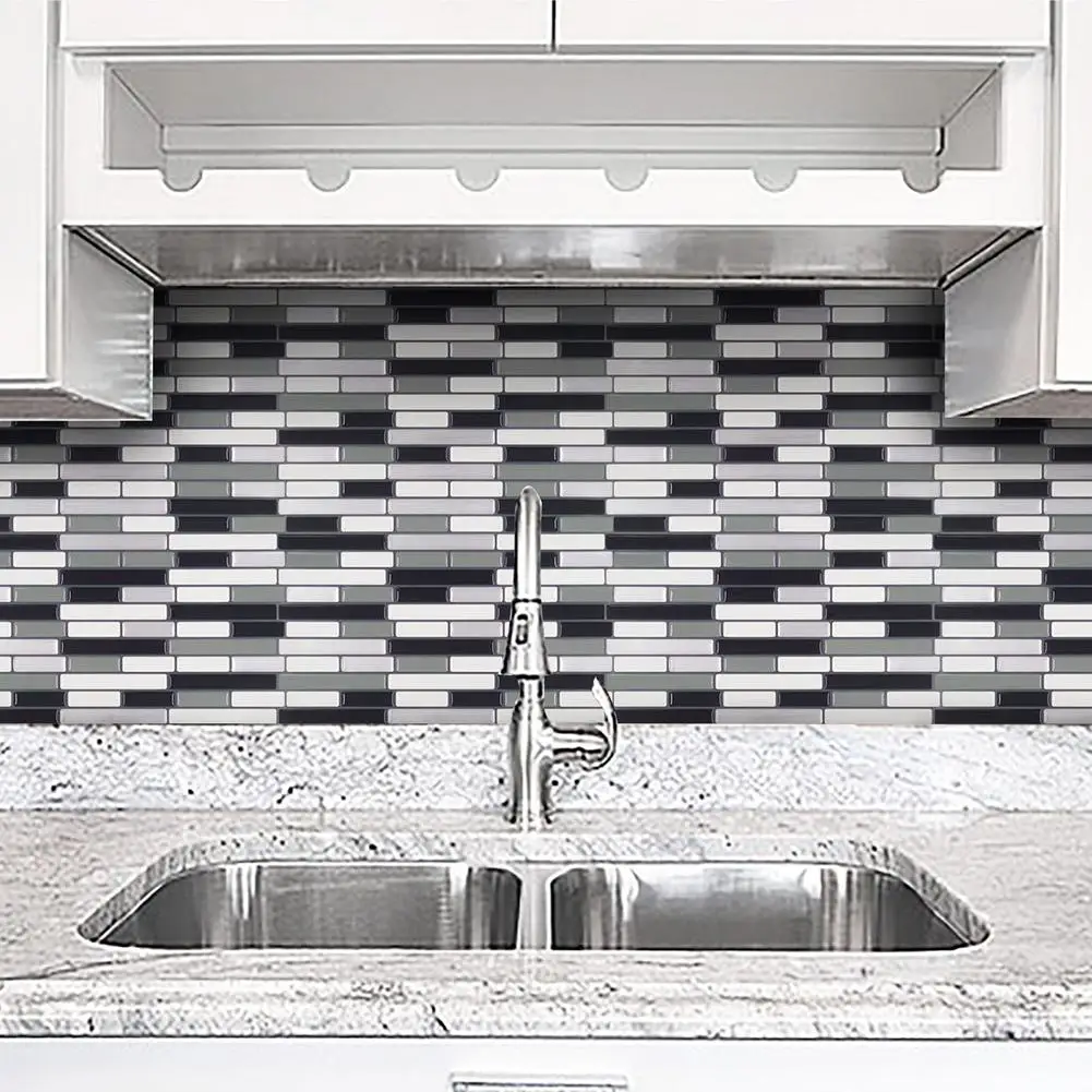 

Hot Home Kitchen PVC 3D Mosaic Bricks Style Self-adhesive Removable Wall Sticker NEW