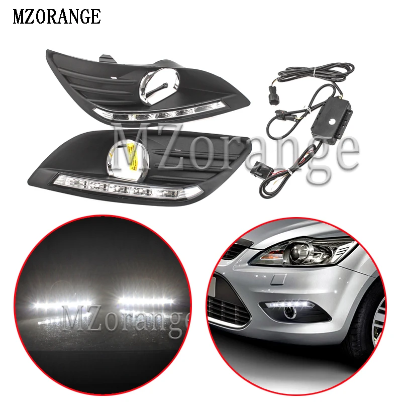 

MZORANGE For Ford Focus 2 MK2 2009 2010 2011 Auto Dimming Function Waterproof 12V Car LED DRL Lamp LED Daytime Running Light