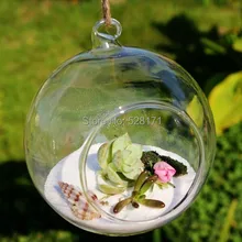 8 шт./партия, 10 см диаметр, модная прозрачная Свадебная подвесная стеклянная ваза, креативное украшение для дома