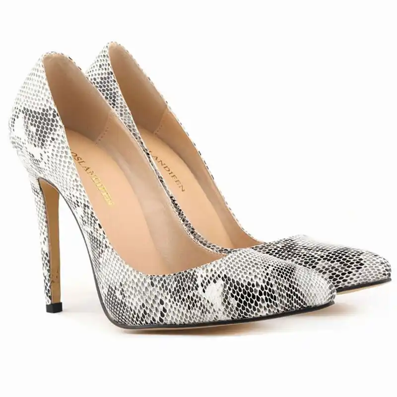 Sexy Thin Snakeskin Pointed Toe Zebra Faux Heels New Woman High 6yf7bg