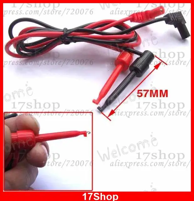 

1 set Multimeter Probes BANANA PLUG TO Hook Test Clip Cable