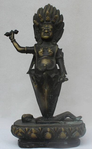 

Tibet Bronze Vajrapani Chana Dorje Phurba Dagger Holder Protector Deity Statue S0706 B0403
