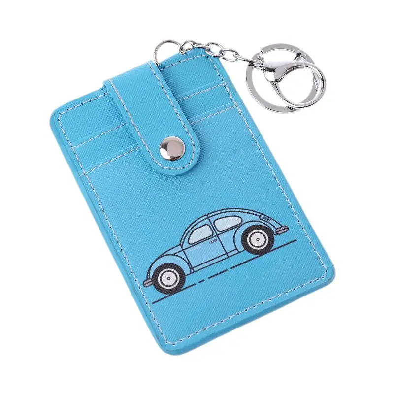 

Cute ID Card Holder Bus Cards Cover Case Office Work Keychain Keyring Tool