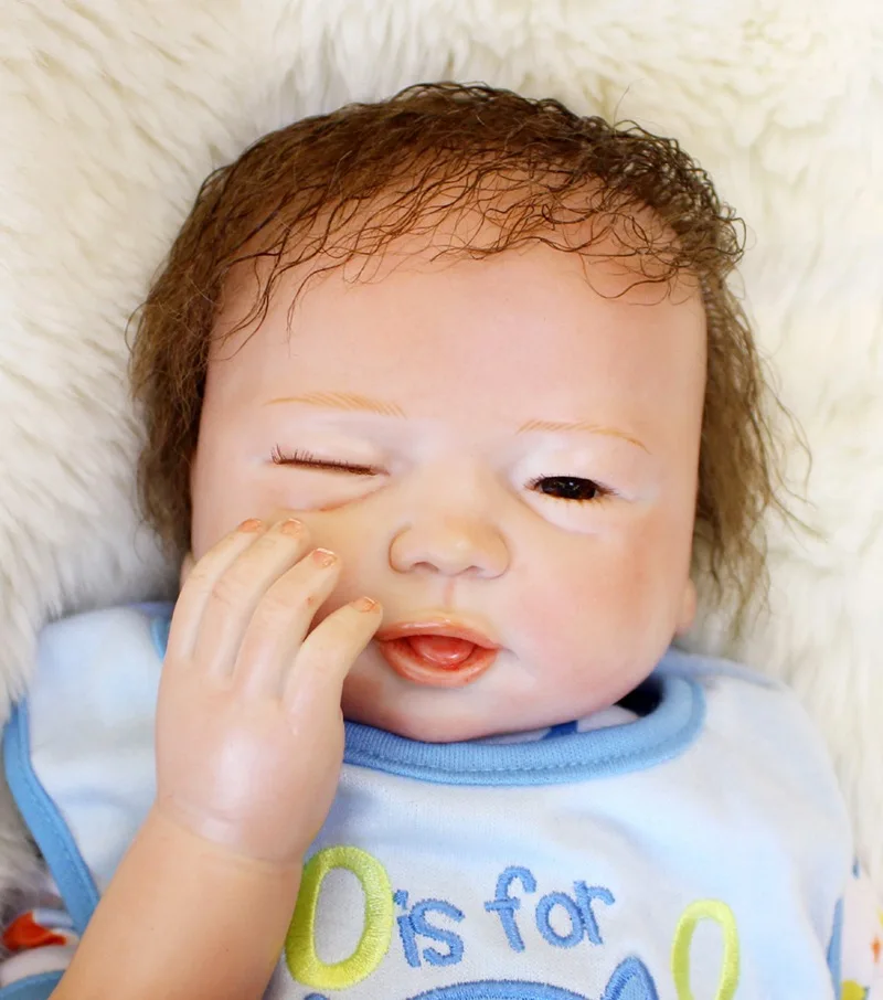 45 см 18 дюймов Bebe куклы Reborn Реалистичного Baby Doll младенцев реборн один глаз открыть закрытые для детский день рождения Рождественский подарок juguetes
