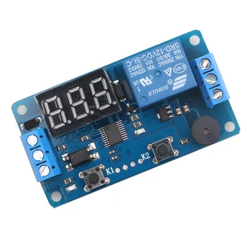 

Digital LED Display Time Delay Relay Module Board DC 12V Control Programmable Timer Switch Trigger PLC Automation Car Buzzer