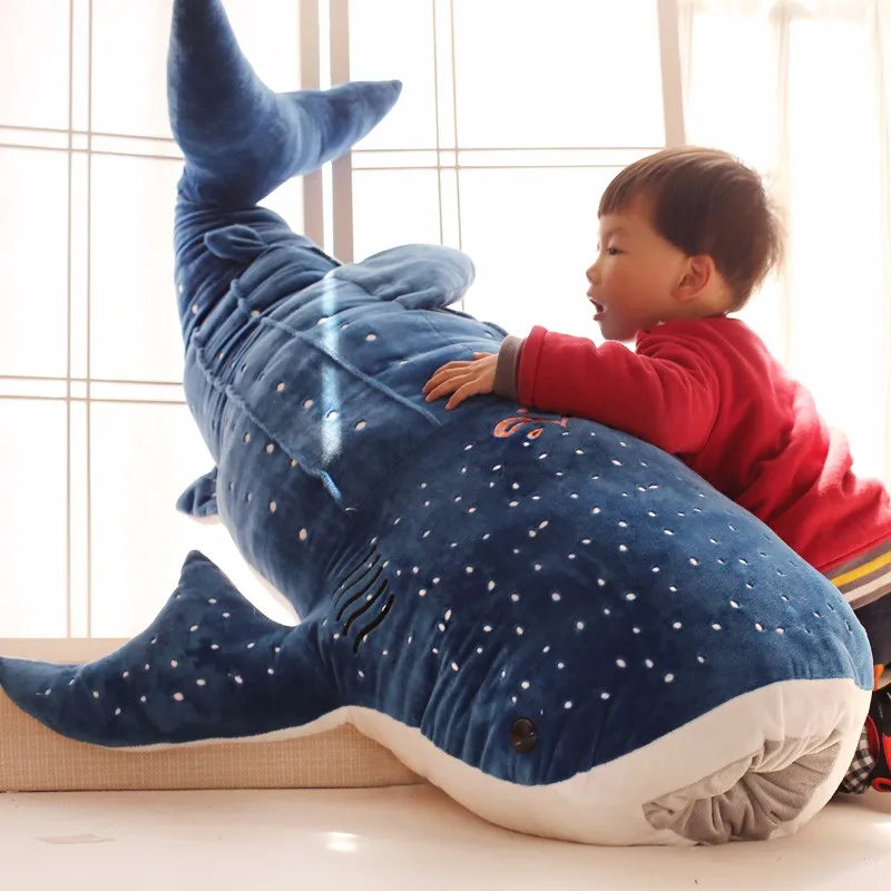 50/100 см стиль синий плюшевая игрушка «Акула» большая кукла рыба из ткани в виде Кита плюшевые животные куклы для детей подарок на день рождения