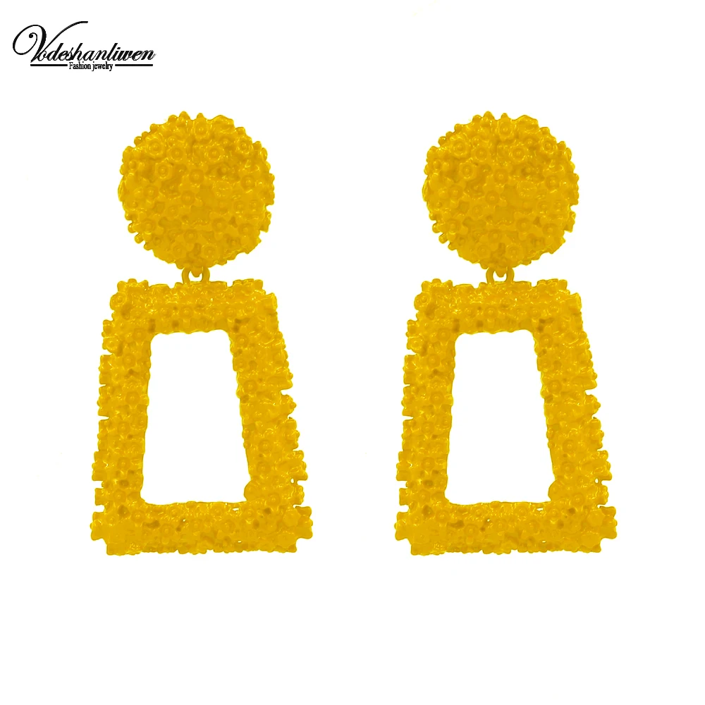 Vodeshanliwen дизайн ZA металлические Винтажные висячие серьги для женщин богемные серьги с искусственным жемчугом массивные украшения