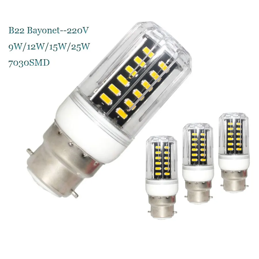 B22 Bayonet SMD7030 светодиодный светильник лампа-кукуруза AC220V 25 Вт 15 12 9 s 22 28 42 | Лампы и