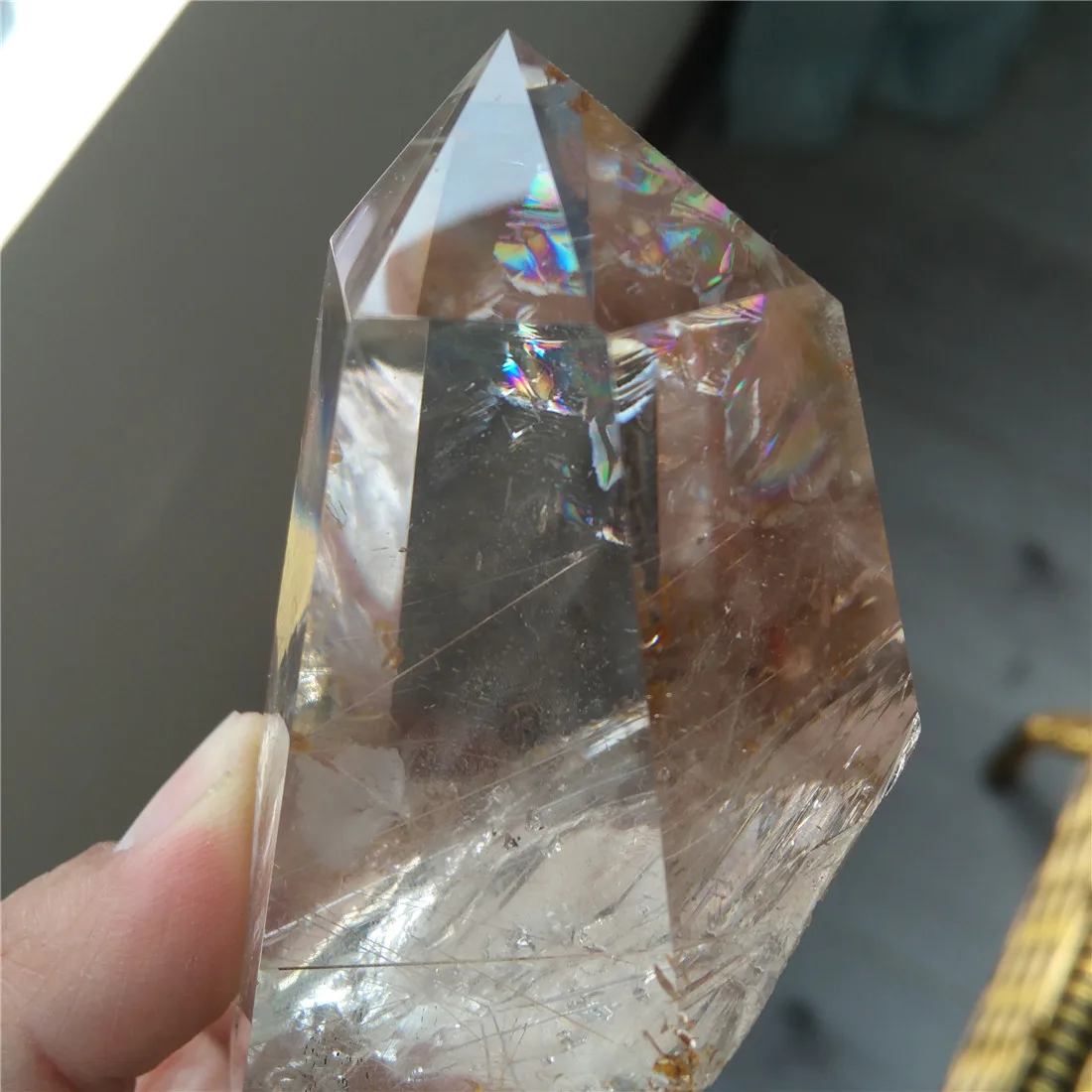 Рутилированный Кристал острый камни Ghost кристаллы Wicca Cristal Islande Пьер Naturelle Cristaux