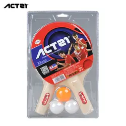 ACTEI TT2029 ракетка для настольного тенниса Двусторонняя развлечения ракетки для настольного тенниса код хлопать в два три мяча комплект