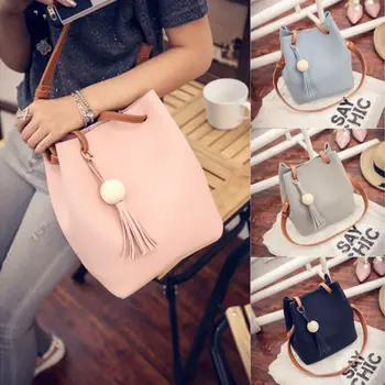 

2Pcs Womens Portable Bag Long Handle Tote Shoulder Handbag Package Bag Solid
