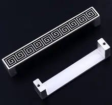 96mm silver white Kitchen cabinet handles pull black drawer dresser cupboard wardrobe furniture door handles knobs pulls 3.8″