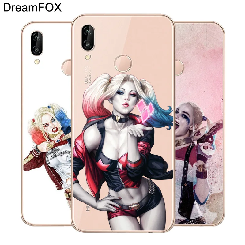 DREAMFOX N046 Harley Quinn Suicide Squad Soft TPU Silicone Cover For Huawei Honor 6A 6C 7X 9 10 P20 P30 Lite Pro P Smart Case |
