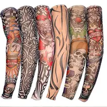 6 шт Бесшовные рукава татуировки с длинными рукавами Защита от солнца УФ лето езда Вождение бег солнцезащитный рукав для мужчин и женщин