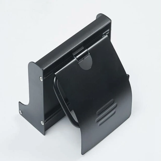 Bathroom Toilet Paper Holder Toilet Roll Paper Rack with Phone Shelf Wall Mounted Aluminum Black/Sliver EL7566