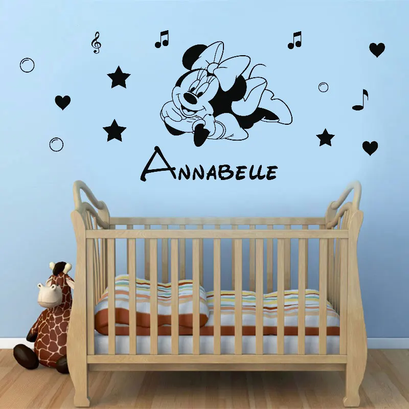 

Customizable name cartoon character vinyl wall applique boy girl room home decoration wallpaper art mural DZ39