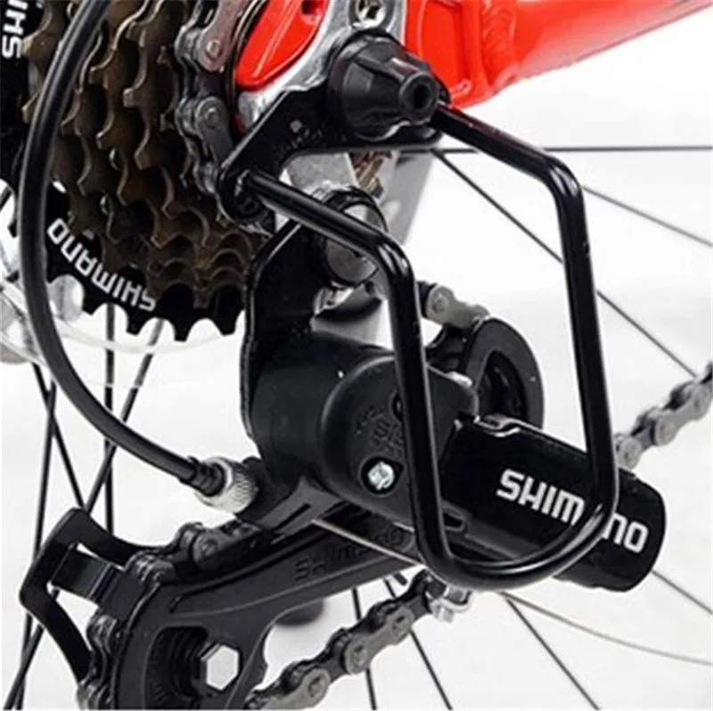 Cyrusher® Steel Iron Rear Derailleur Guard for Quick Release QR Hub Mountain Bicycle and Road Bike Chain Gears Protector Black 