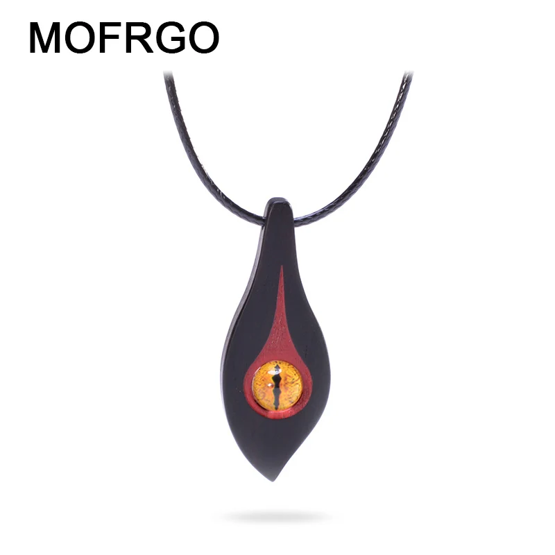 

Simple Eye Hand Painted Necklaces & Pendants Fashion Jewelry Ebony Wooden Pendant Choker Necklace For Women Collares Mujer