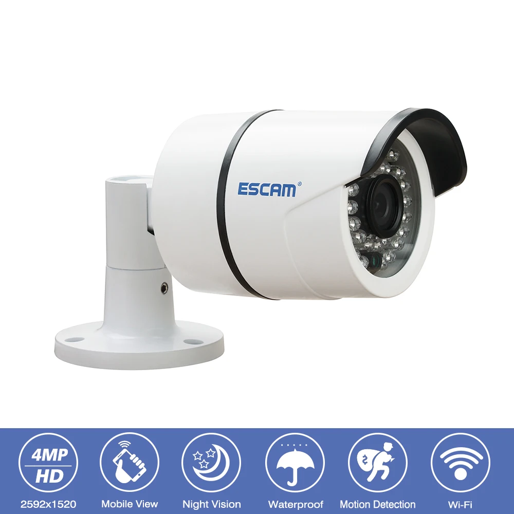 Escam QD410 font b Outdoor b font Waterproof CCTV Surveillance Security IP Camera 4MP 1520P Onvif