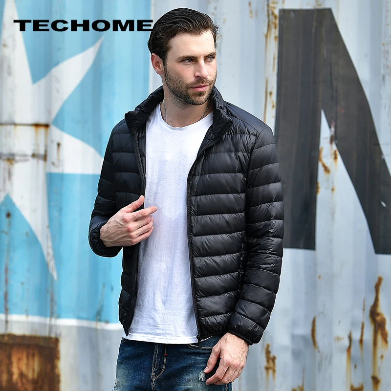 Chaqueta de plumón de pato para hombre, ultraligera parka, informal, portátil, de talla grande, invierno, plumón| - AliExpress