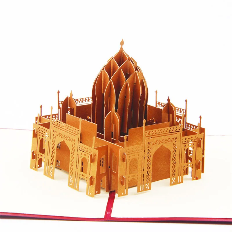  3D Laser Cut Handmade Taj Mahal Paper Invitation Greeting Cards PostCard Business Festival Creative - 32791373949