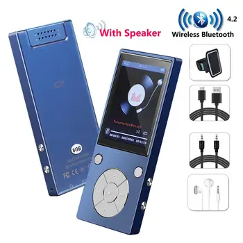 

New Bluetooth4.2 MP3 Player Speaker metal hifi music player with 2.4Inch Screen,fm radio eBook hifi walkman support usbmini SD
