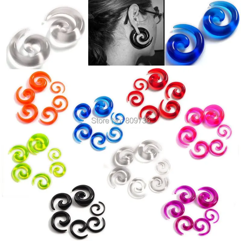 12pcs Acrylic Ear Plug Expander Piercing Jewelry Kit