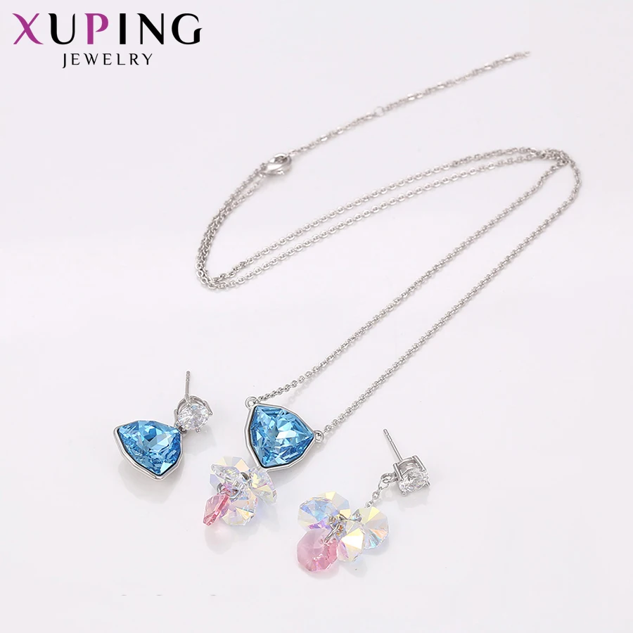 Xuping роскошный Дамский ювелирный набор Прекрасные кристаллы от Swarovski Ювелирные
