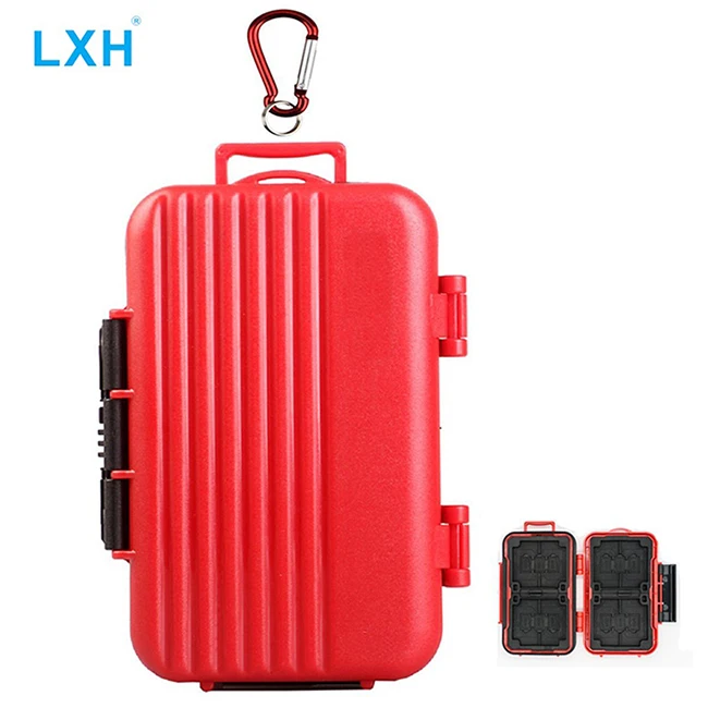 camera hard case LXH Waterproof&Shockproof 24 Slots Portable Memory Card Storage Case For 4CF&8SD&12TF/ Micro SD Card Storage Box Holder hiking camera backpack Bags & Cases