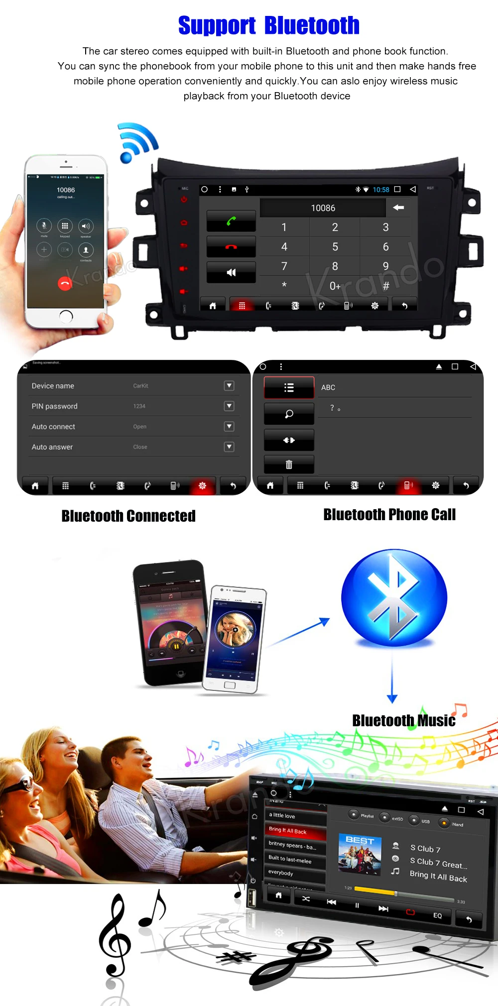 Krando Android car radio gps navigation multimedia system for Nissan NAVARA NP300 (1)