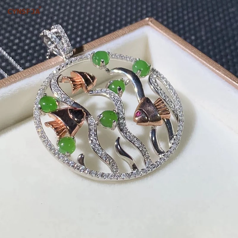 

Certified Natural Hetian Jade Jasper Charms Necklaces Lucky Jasper Pendant 925 Sterling Silver Jade Pendants High Quality