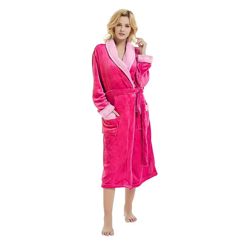 Хлопок, женская одежда для сна, Зимние халаты, пижама с капюшоном, длинная плюшевая шаль, халат с длинными рукавами, пальто, пижама Mujer - Цвет: H