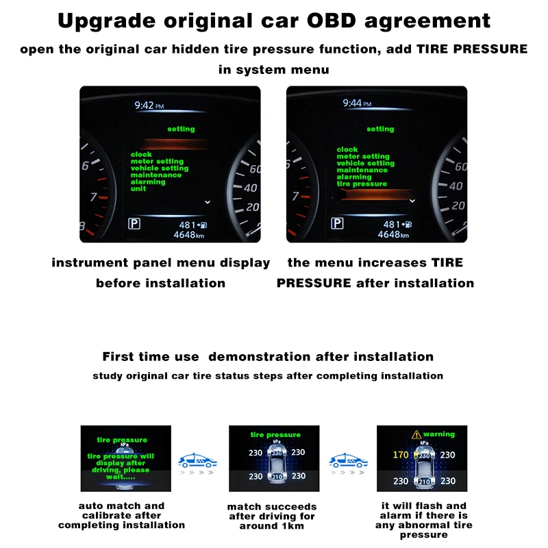 OBD TPMS контроль давления в шинах+ Автоматическая блокировка скорости двери для Nissan новая Teana новая X-trail новая Tiida Kick Venucia T70 T70X